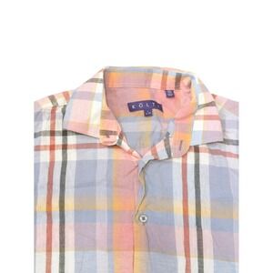 KOLTE Men's Large Plaid‎ Button Down Short Sleeve Shirt Casual Summer